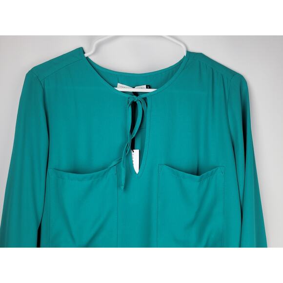 Three Eighty Two Revolve Women's Kiera Peasant Tunic Long Sleeve Teal Size S - Picture 2 of 9
